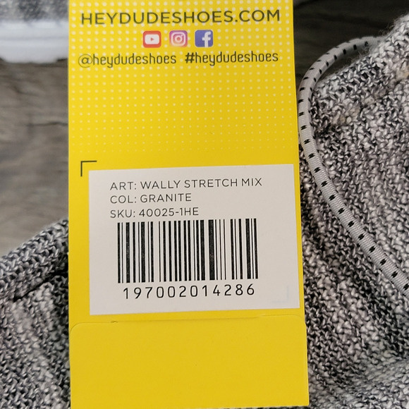 NEW Hey Dude Mens Size 12 Wally Stretch Mix Shoes Granite Gray Slip On Casual - Picture 9 of 9